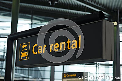 Car rental sign