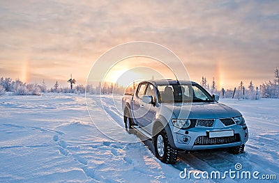 Car and sun