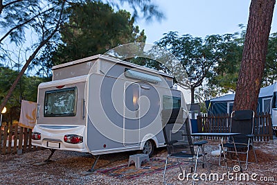 Caravan on a camping site