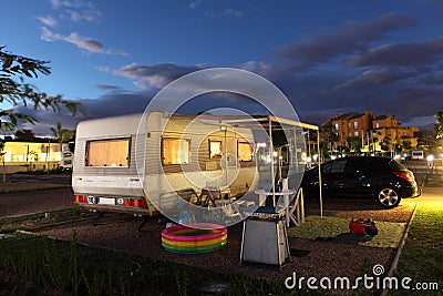 Caravan on a camping site