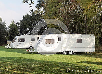 Caravans on camp site