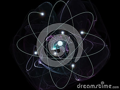 3D+Carbon+Atom render of a carbon atom in the Bohr model of the atomic theory.