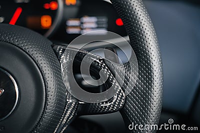 Carbon on steering wheel