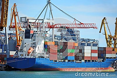 Cargo crane and ship