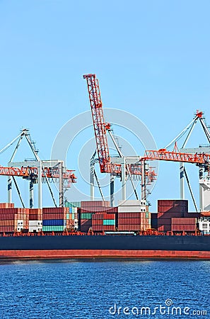 Cargo crane and ship