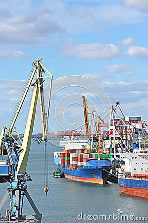 Cargo crane and ship