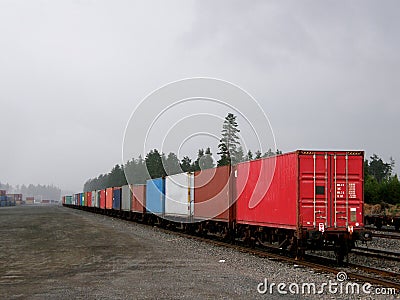 A cargo train seen from the rear