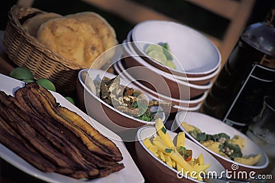 Caribbean food in bowls