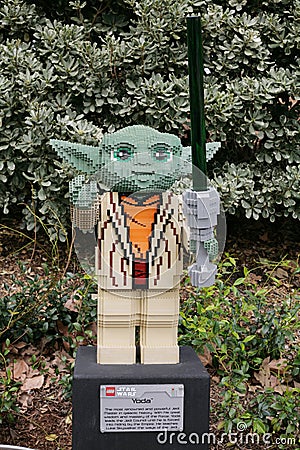 CARLSBAD, US, FEB 6: Star Wars Yoda Minifigure made with lego br