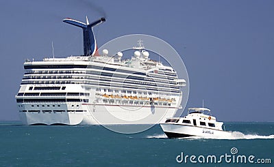 Carnival Cruise Ship and Tender in Belize