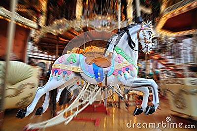 Carousel Horses in Christmas market