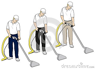 Carpet Cleaning Tech Clip Art Set 4