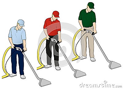 Carpet Cleaning Tech Clip Art Set 6