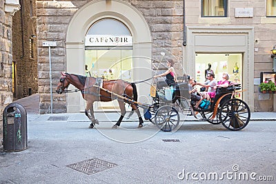 Carriage for tourists in Florence streets