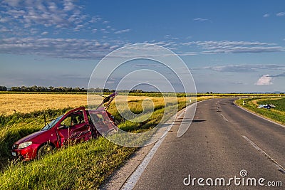 Cars accident on the road.