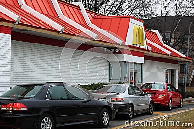 Cars at McDonalds Drive-thru
