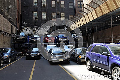 Cars parking in the city