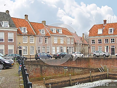 Cars on a pier in the Dutch town of Heusden.