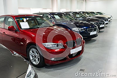 Cars for sale in showroom