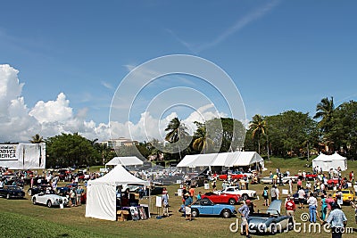 Cars and tents at boca raton resort