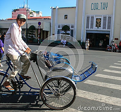 Cart driver in ho chi minh city,vietnam