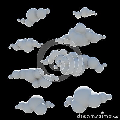 Cartoon clouds, Design element, PNG transparent background