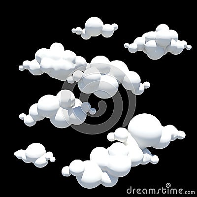 Cartoon clouds, Design element, PNG transparent background