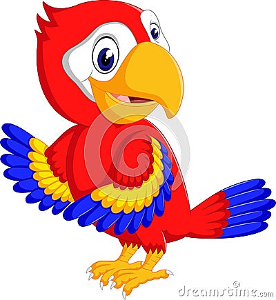 Cartoon Cute Parrot Stock Vector - Image: 63855359
