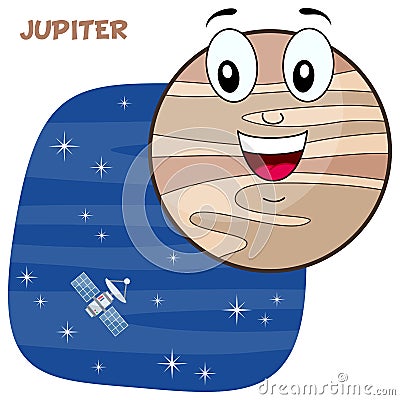 Cartoon Jupiter Planet Character Stock Vector - Image: 53352832