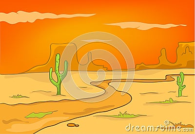 Cartoon Nature Landscape Desert Stock Photography - Image: 24104832