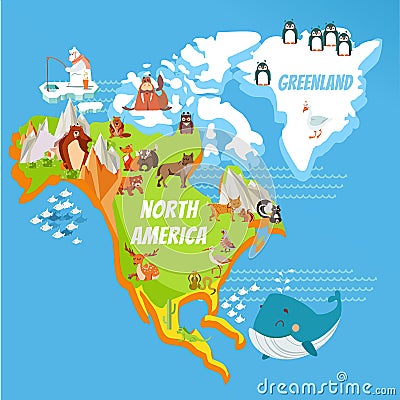 Cartoon North America Continent Map Stock Vector Image Cartoon North America Continent Map Stock Vector Image