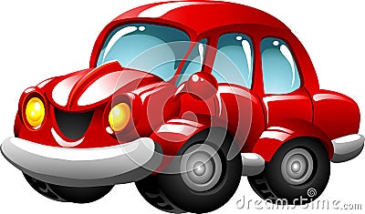 Cartoon Red Car Stock Images - Image: 16365894