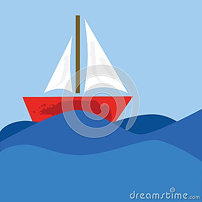 Cartoon Sailboat Stock Image - Image: 6275071