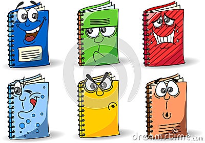 Cartoon school notebooks, vector