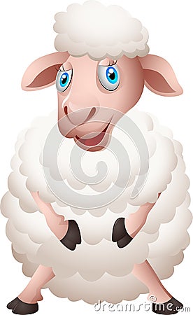 Cartoon Sheep On A White Background Stock Vector - Image: 55877476