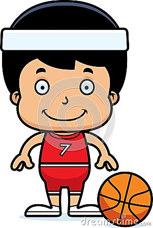Cartoon Smiling Basketball Player Boy Stock Vector - Image: 55479970