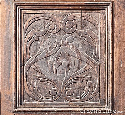 Carved wood detail