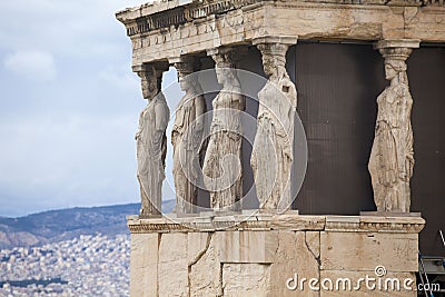 Caryatids, erechtheion temple Acropolis, Athens, G