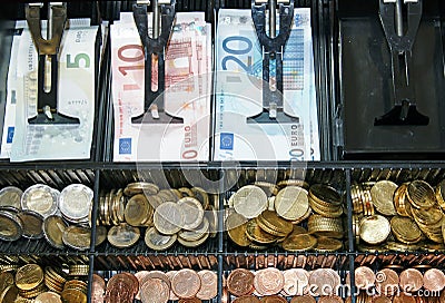 Cash register-Till- with Euro money