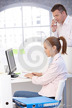 Casual office workers busy in office