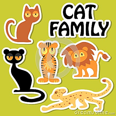 Cat family set