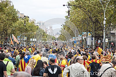 Catalan way, human chain for demanding the independence of Catal