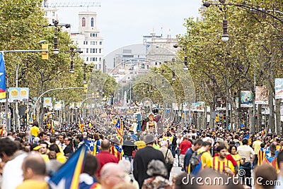 Catalan way, human chain for demanding the independence of Catal