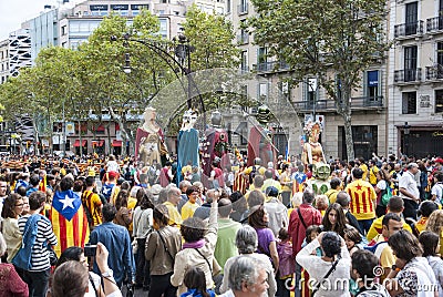 Catalan way, human chain for demanding the independence of Catal