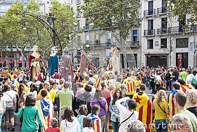 Catalan way, human chain for demanding the independence of Catal