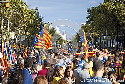 Catalan way, human chain for demanding the independence of Catal