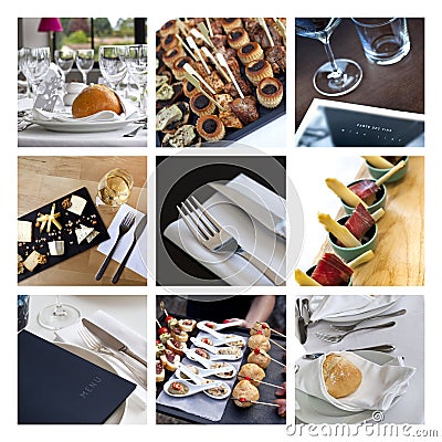 Caterers and gastronomy collage