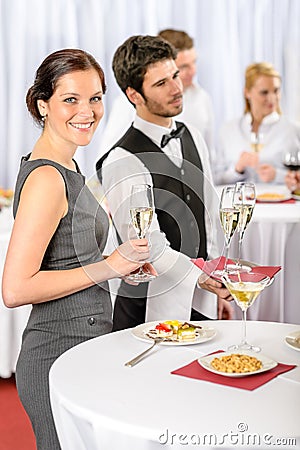 Catering service at company event offer champagne