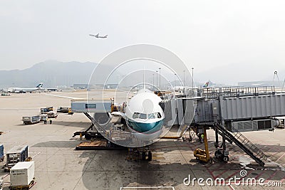 Cathay aircraft at Hong Kong airport