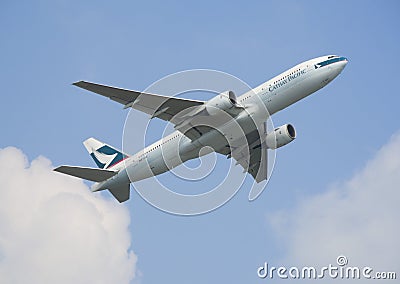 Cathay Pacific Boeing 777 departure from Hong Kong